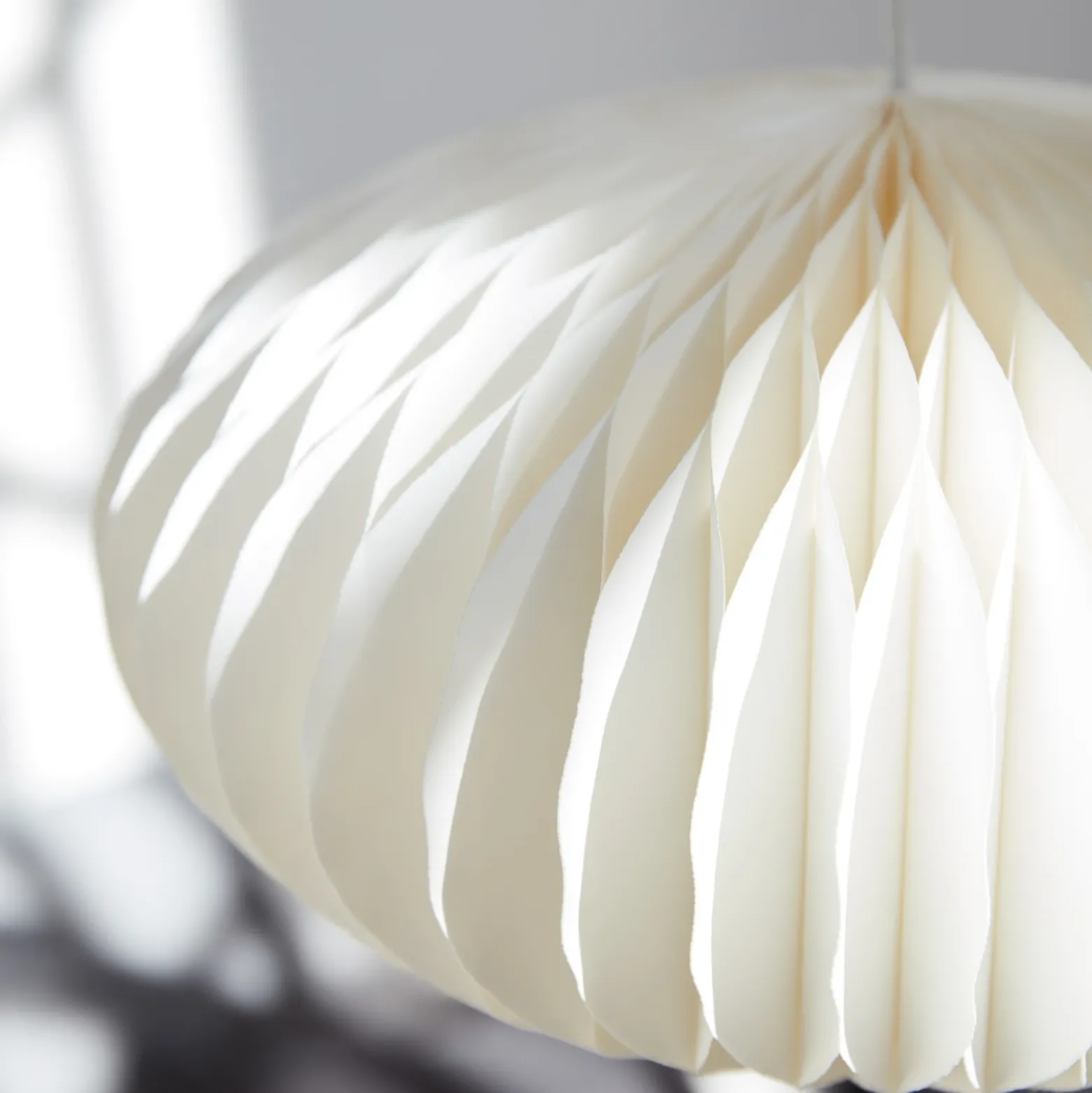 PR Home Lámpara colgante Anita con pantalla de papel, blanca