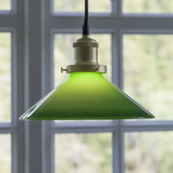 PR Home lámpara colgante August, verde, Ø 25 cm