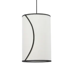 PR Home Lámpara colgante Ava, Ø 25 cm, algodón orgánico, color crema