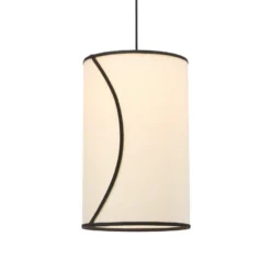 PR Home Lámpara colgante Ava, Ø 25 cm, algodón orgánico, color crema