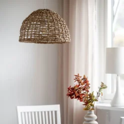 PR Home Lámpara colgante Cebu, Ø 37 cm, pantalla Lampakanay, IP20