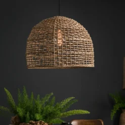 PR Home Lámpara colgante Cebu, Ø 37 cm, pantalla Lampakanay, IP20