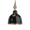 PR Home Lámpara colgante Cleveland, Ø 23 cm, negro/latón