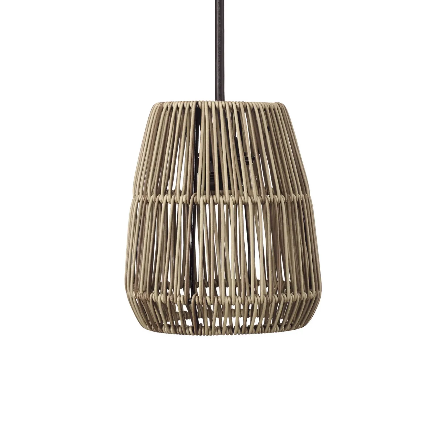 PR Home Lámpara colgante Saigon, aspecto ratán, gris, Ø 18 cm