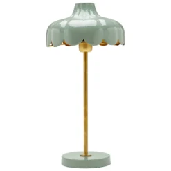 PR Home Lámpara de mesa de metal Wells, verde/oro