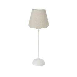 PR Home lámpara de mesa Lottie Jasmine lino beige/blanco Ø21cm
