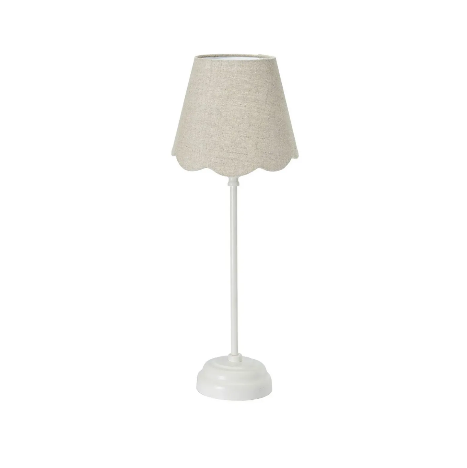 PR Home lámpara de mesa Lottie Jasmine lino beige/blanco Ø21cm