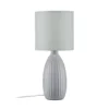 PR Home Lámpara de mesa Uno, gris claro, altura 47 cm, textil/cerámica