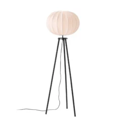 PR Home Lámpara de pie Base, negra, altura 125 cm, textil