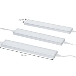 Prios Ashtonis Lámpara LED bajo mueble, set de 3, 20 cm