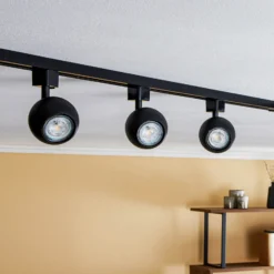 Prios Felipo 1 sistema de riel monofásico 3 luces negro