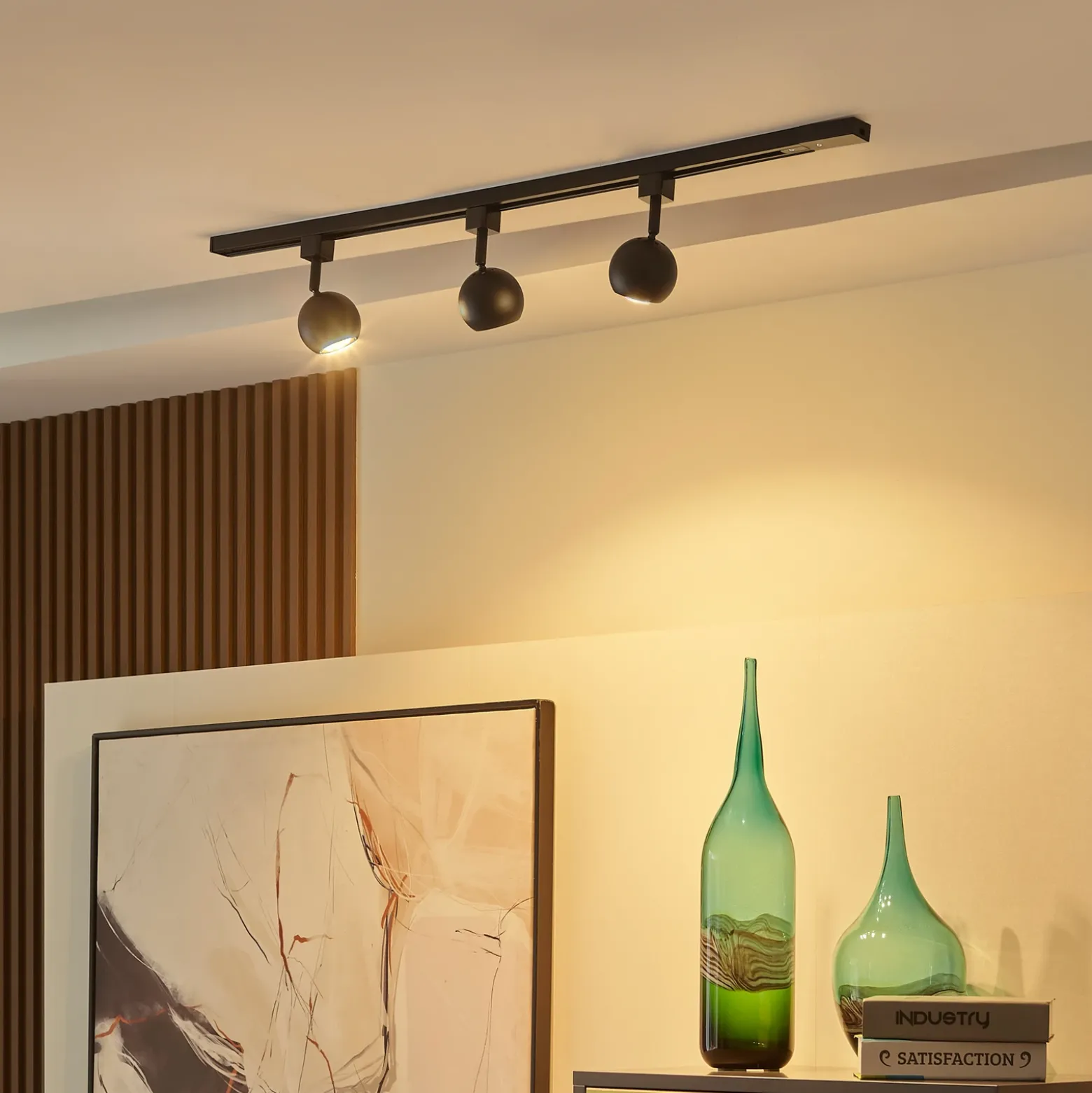 Prios Felipo 1 sistema de riel monofásico 3 luces negro
