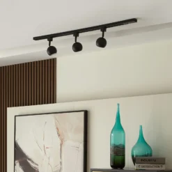 Prios Felipo 1 sistema de riel monofásico 3 luces negro