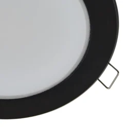 Prios foco empotrable LED Rida, negro, 14,5 cm, 12 W, CCT