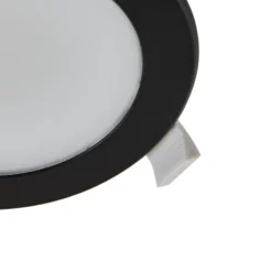 Prios foco empotrable LED Rida, negro, Ø 12 cm, CCT, IP44
