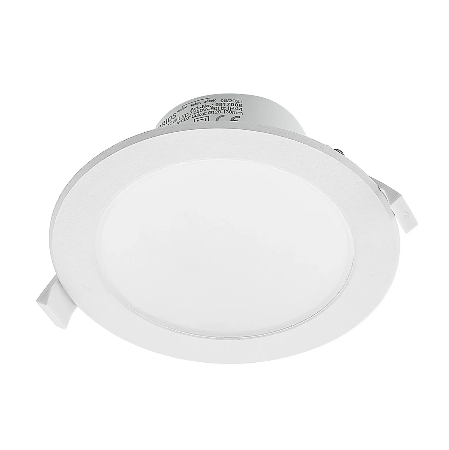 Prios foco empotrable LED Rida, blanco. Ø 15 cm, CCT, IP44