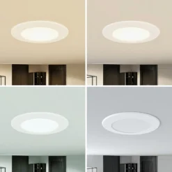 Prios foco empotrable LED Rida, blanco. Ø 12 cm, CCT, IP44