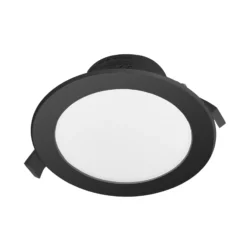 Prios foco empotrable LED Rida, negro, 14,5 cm, 12 W, CCT