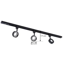 Prios Jardani sistema de riel monofásico 3 luces negro