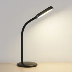 Prios LED lámpara de mesa recargable Opira, negro, USB, regulador táctil