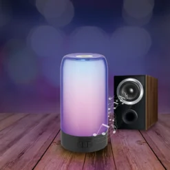 Prios lámpara de mesa LED recargable Valtari, blanca, altura 19 cm, RGB