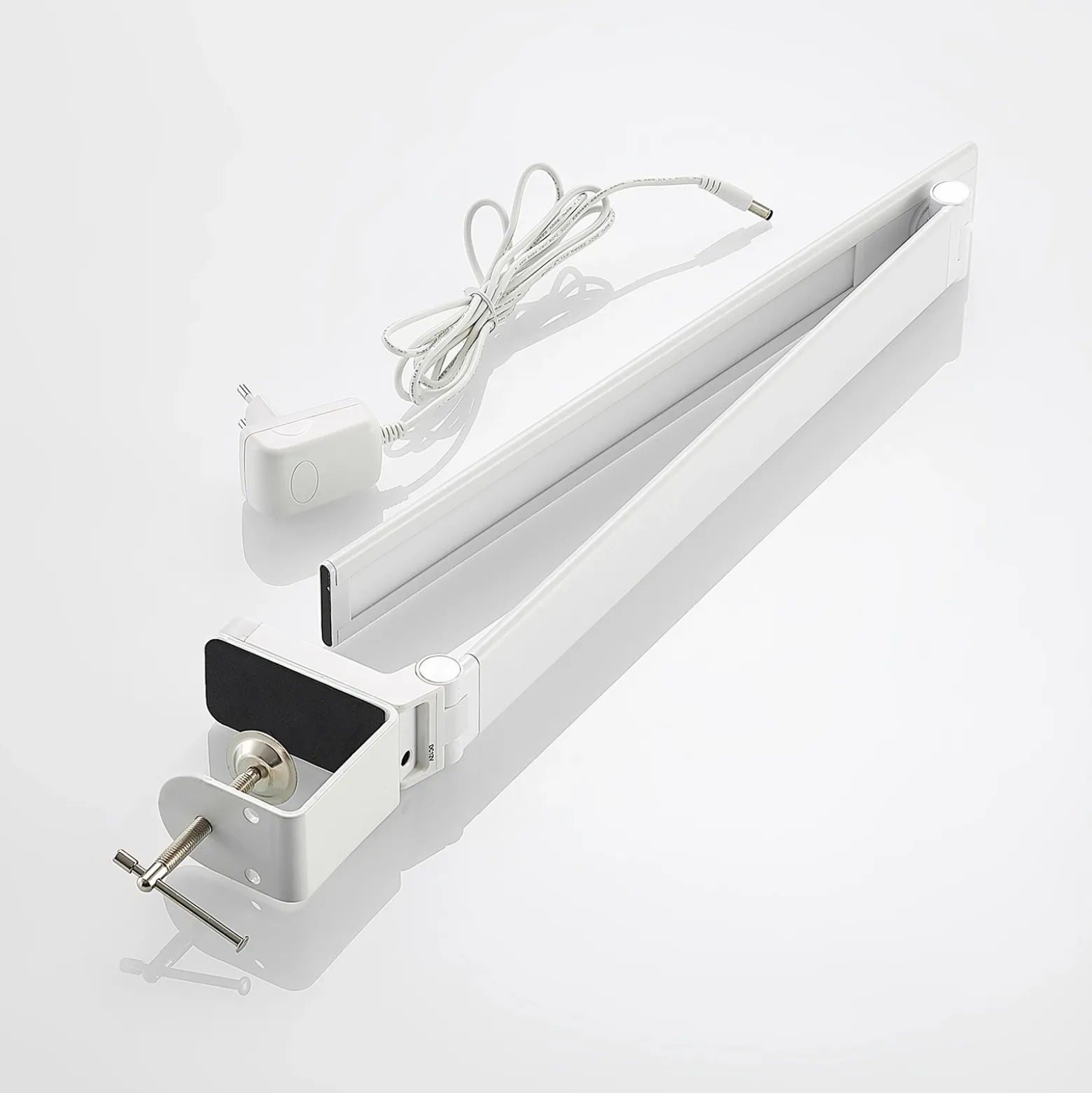 Prios lámpara de mesa LED Tamarin, altura 40 cm, blanca, atenuable