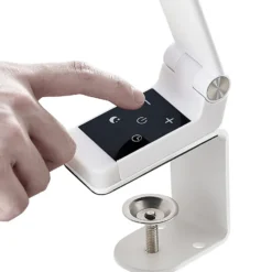 Prios lámpara de mesa LED Tamarin, altura 40 cm, blanca, atenuable