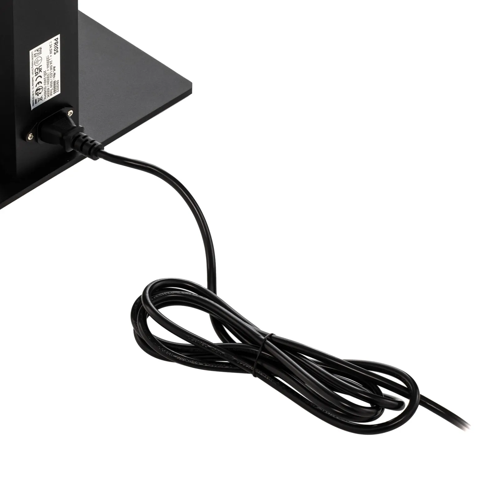 Prios lámpara de pie LED para oficina Taronis, negra, 195 cm, atenuable