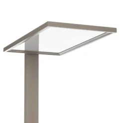 Prios lámpara de pie LED para oficina Taronis, plata, 195 cm, atenuable