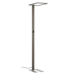 Prios lámpara de pie LED para oficina Taronis, plata, 195 cm, atenuable