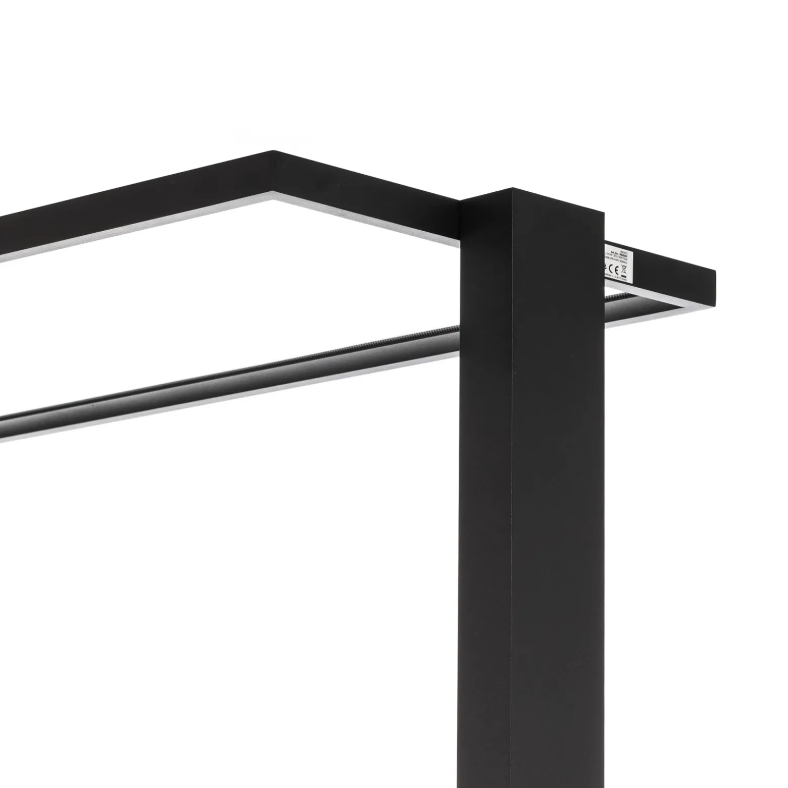 Prios lámpara de pie LED para oficina Taronis, negra, 195 cm, atenuable