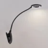 Prios lámpara de pinza LED Harumi, negra, batería recargable, USB, 51 cm