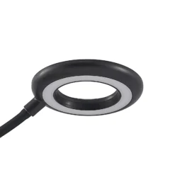 Prios lámpara de pinza LED Harumi, negra, batería recargable, USB, 51 cm