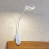 Prios lámpara de pinza LED Harumi, blanca, batería recargable, USB, 51 cm de