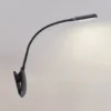 Prios lámpara de pinza LED Najari, negra, batería recargable, USB, 51 cm