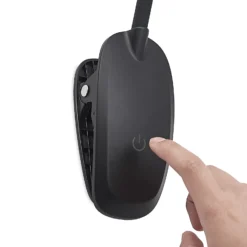 Prios lámpara de pinza LED Najari, negra, batería recargable, USB, 51 cm