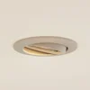 Prios lámpara de techo empotrable Fibur, beige, aluminio, Ø 8,2 cm