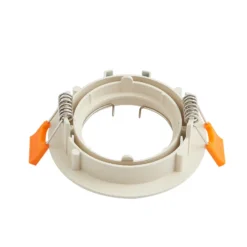 Prios lámpara de techo empotrable Fibur, beige, aluminio, Ø 8,2 cm