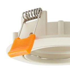 Prios lámpara de techo empotrable Fibur, beige, aluminio, Ø 8,2 cm