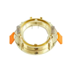 Prios lámpara de techo empotrable Fibur, oro, aluminio, Ø 8,2 cm