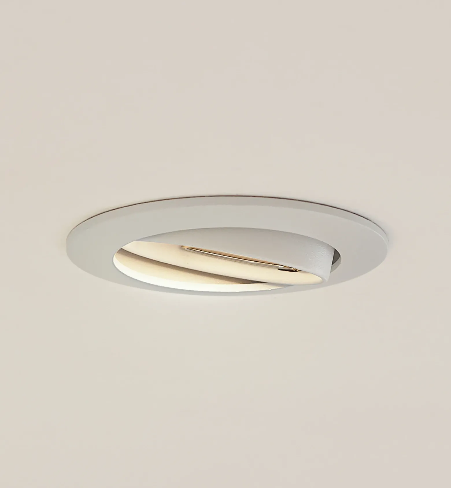 Prios lámpara de techo empotrable Fibur, blanco, aluminio, Ø 8,2 cm