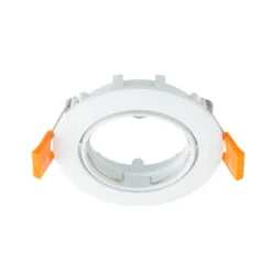 Prios lámpara de techo empotrable Fibur, blanco, aluminio, Ø 8,2 cm