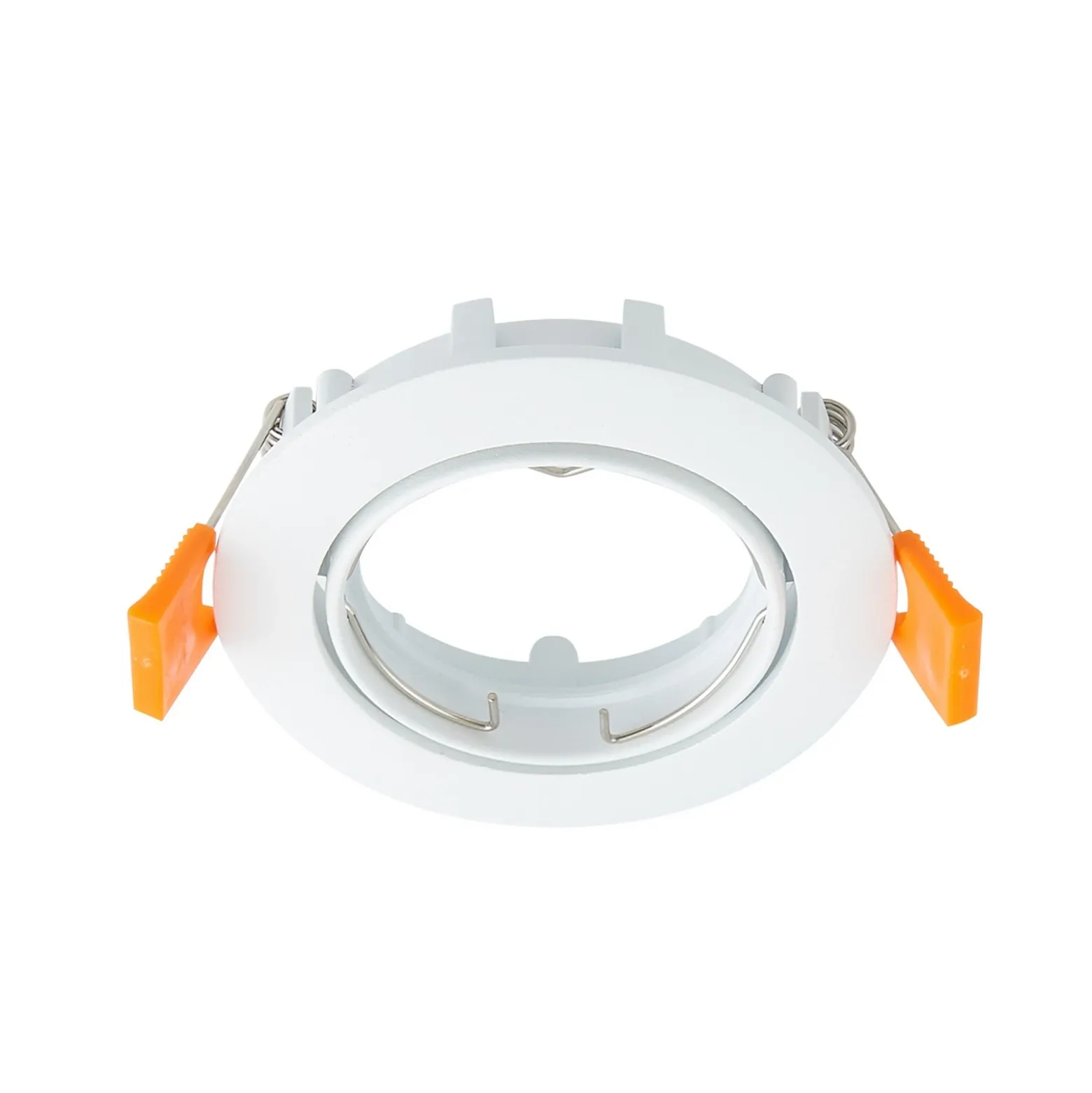 Prios lámpara de techo empotrable Fibur, blanco, aluminio, Ø 8,2 cm