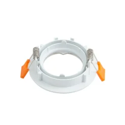 Prios lámpara de techo empotrable Fibur, blanco, aluminio, Ø 8,2 cm