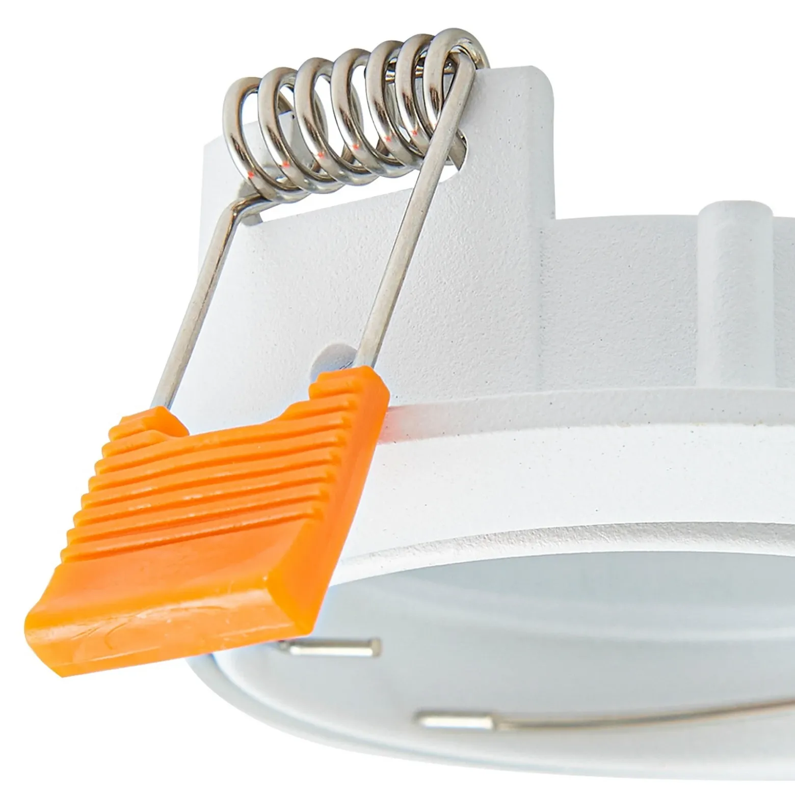 Prios lámpara de techo empotrable Fibur, blanco, aluminio, Ø 8,2 cm