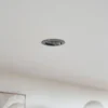 Prios lámpara de techo empotrable Fibur, plata cepillada, Ø 8,2 cm
