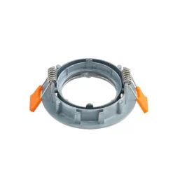 Prios lámpara de techo empotrable Fibur, plata cepillada, Ø 8,2 cm