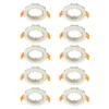 Prios lámpara de techo empotrable Fibur, beige, zinc, Ø 8,2 cm, 10 unidades