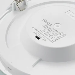 Prios lámpara empotrable LED Cadance, blanco, 22 cm, CCT, IP44