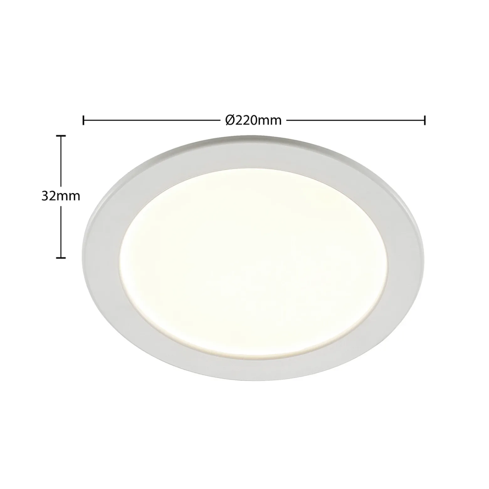 Prios lámpara empotrable LED Cadance, blanco, 22 cm, CCT, IP44